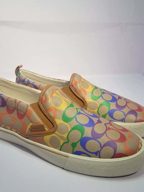 Coach Skate Pride Rainbow Signature Men\'s Size 11D Slip On Sneakers CA284 main image 10